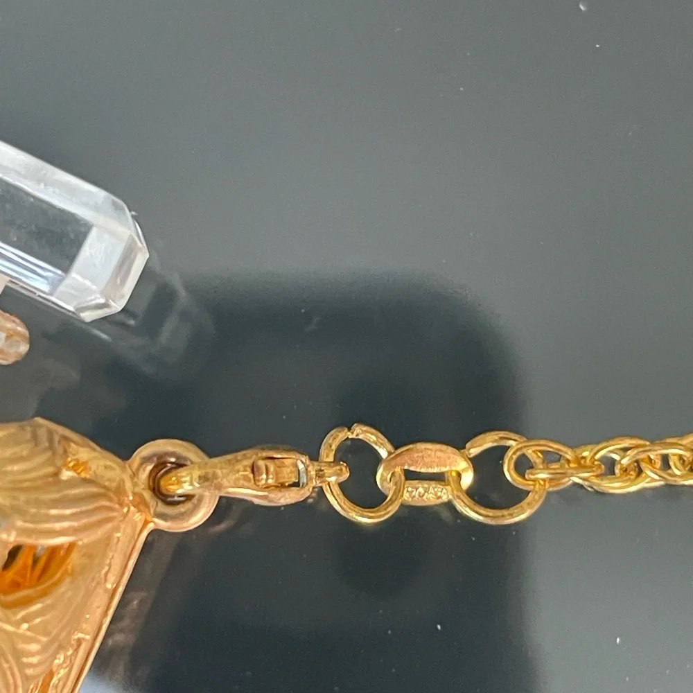 CHANEL Gold Tone Coco Eau de Parfum Bottle Pendant Necklace with coco bottle 18” - Picture 5 of 7